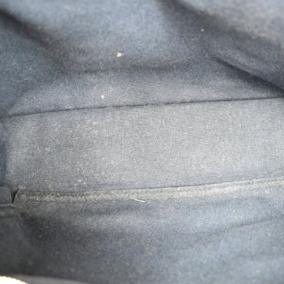 HERMES Logo Fourre Tour PM Hand Tote Bag Canvas Blue Black SHW France 09EF157 - Picture 6 of 14